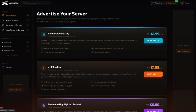Изработка на онлайн гейминг платформа Индивидуална страница за рекламиране image