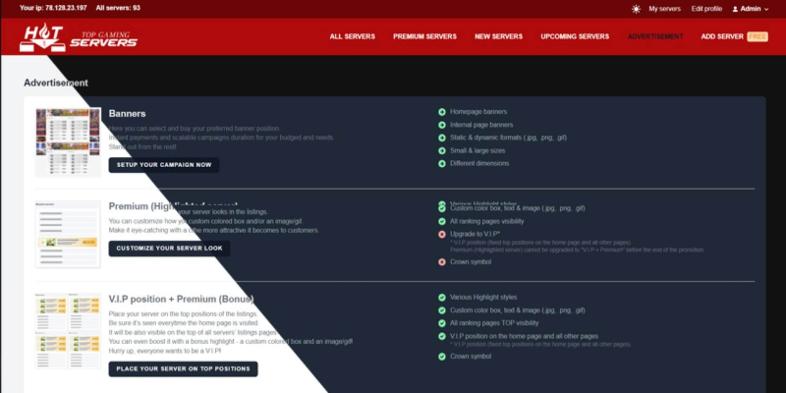 Изработка на Гейминг сайт агрегатор на Lineage2 сървъри DARKMODE за истинските геймъри image